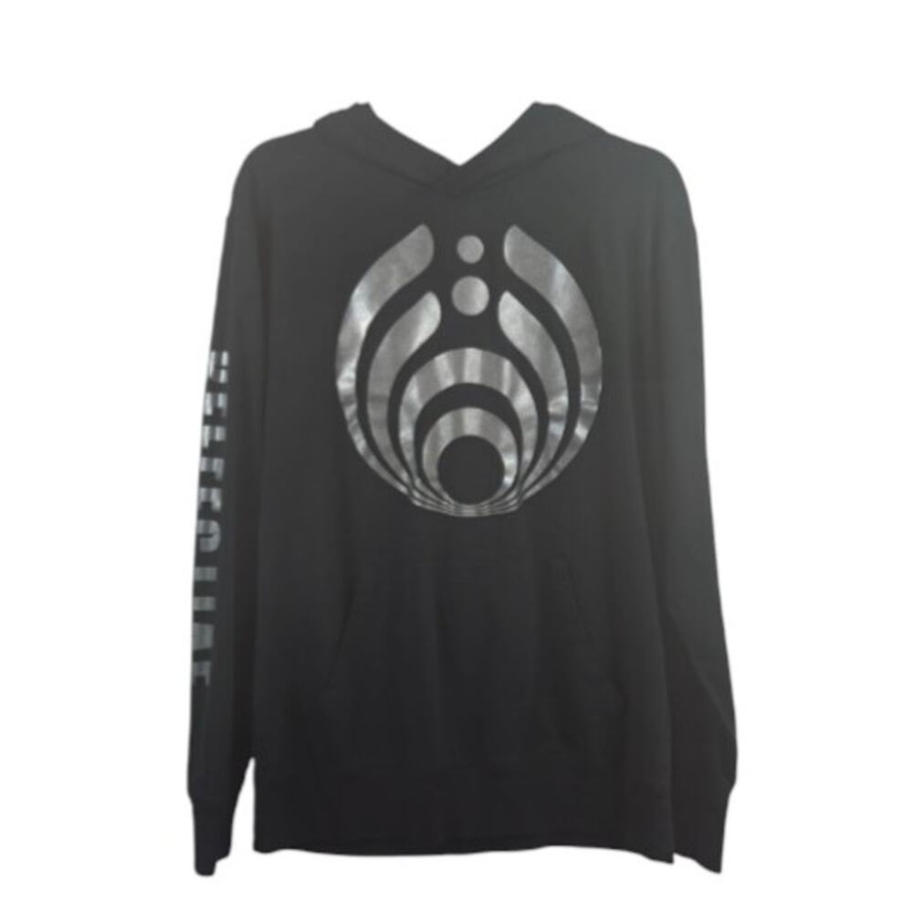 Bassnectar Reflective Long Sleeve Hooded Tee T-shirt Size Large